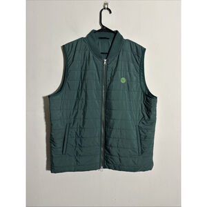 EUC MEN’S MASTERS 1934 GOLF BERCKMAN’S PLACE VEST SIZE XL GREEN ZIP UP AUGUSTA